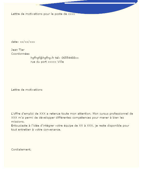 Modèle de lettre de motivation